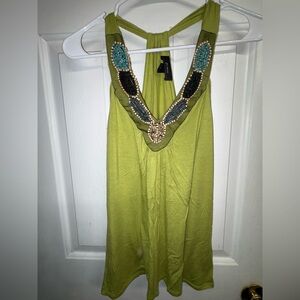 Bwear Lime Green Embellished Tank Top